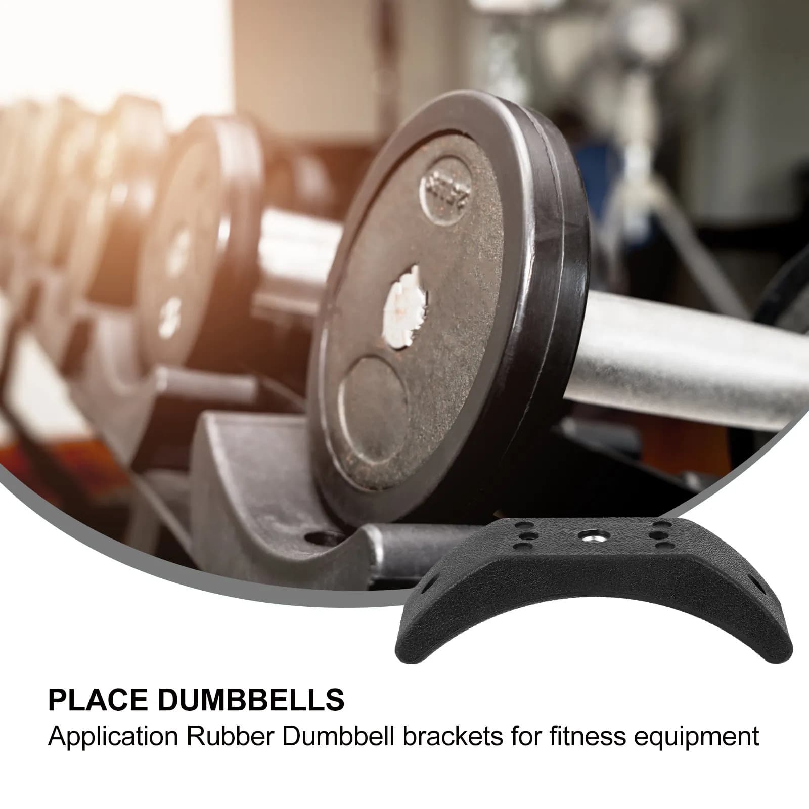 2 Pieces Gym Manubri Support, Rubber Robust, Floor Protection, Home Training Equipment Maintenance, Black