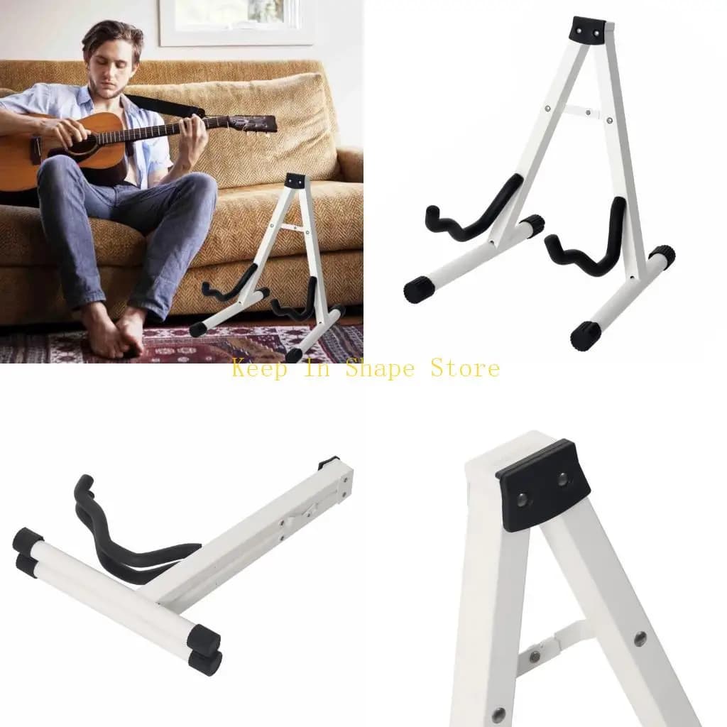 U1JC Supporto per chitarra con struttura A in metallo Supporto per strumenti musicali pieghevole regolabile Adatto per bassi