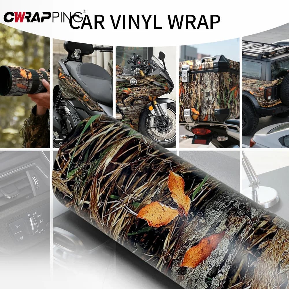 Automotive Vinyl Paper for Car Leaf Camouflage Film Wrap Foil Car Tuning Accessories Motorcycle Helmets Vehicle Stickers Sticker