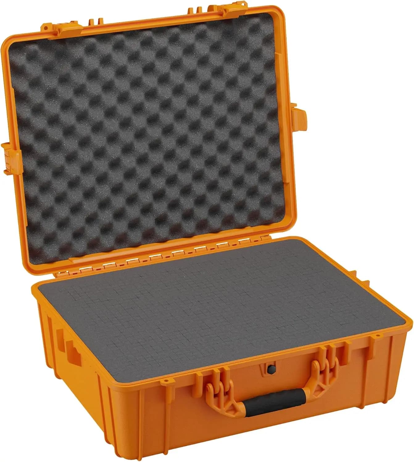 Valigia Rigida Impermeabile da 25 Pollici con Schiuma, Scatola Protettiva Portatile per Viaggi, Caccia, Attrezzatura Militare, 24,5"x19,46"x8,41" Arancione