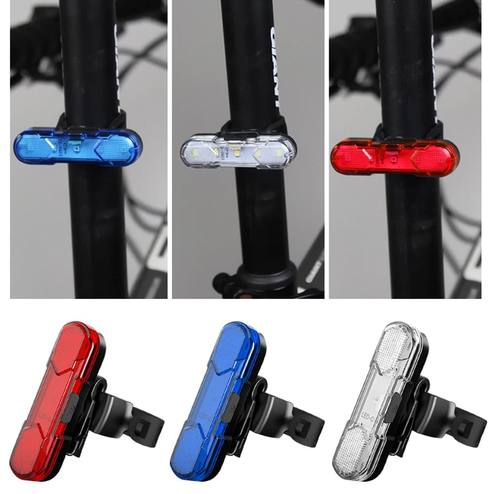 1-3PCS Fanale posteriore per bici USB ricaricabile Rosso/Blu/Bianco LED Reggisella per bicicletta Fanale posteriore per spia di sicurezza di guida notturna