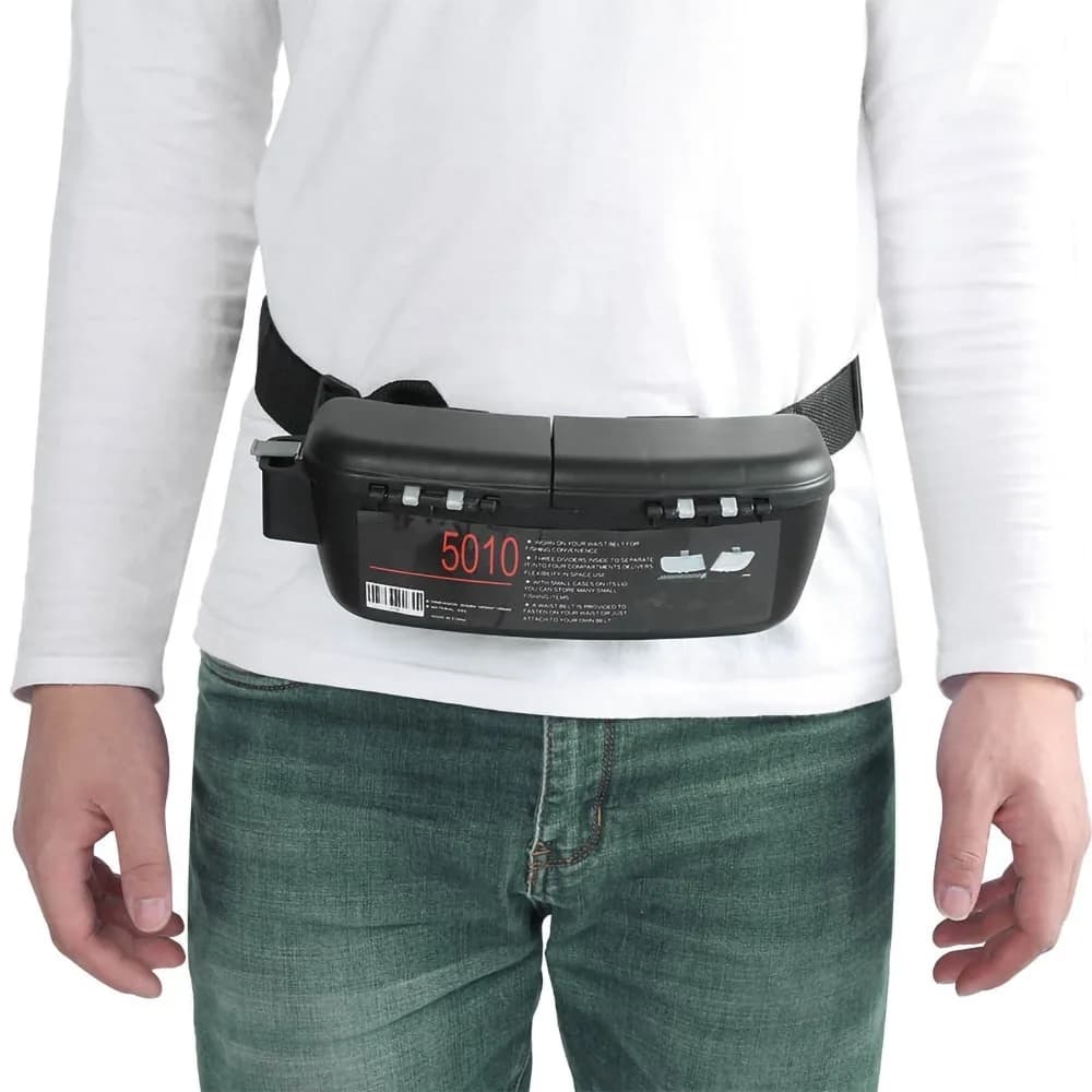 ABS Fishing Waist Bag Adjustable Belt Removable Dividers Fishing Waist Box MultiFunctional Fishing Tackle Box Coastal Fishing