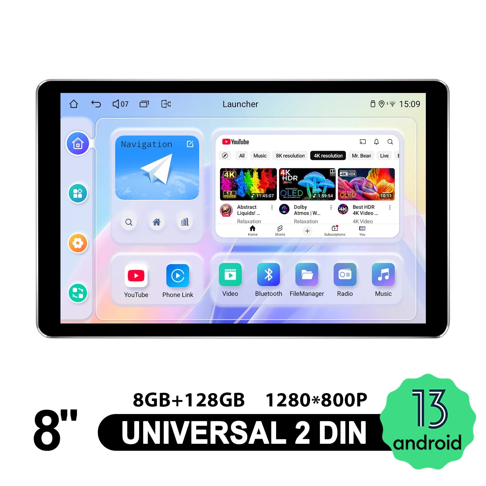 JOYING Autoradio Android da 8 pollici 2Din Stereo superiore Lettore multimediale MP5 ad alte prestazioni per l'intrattenimento in auto non rivalato
