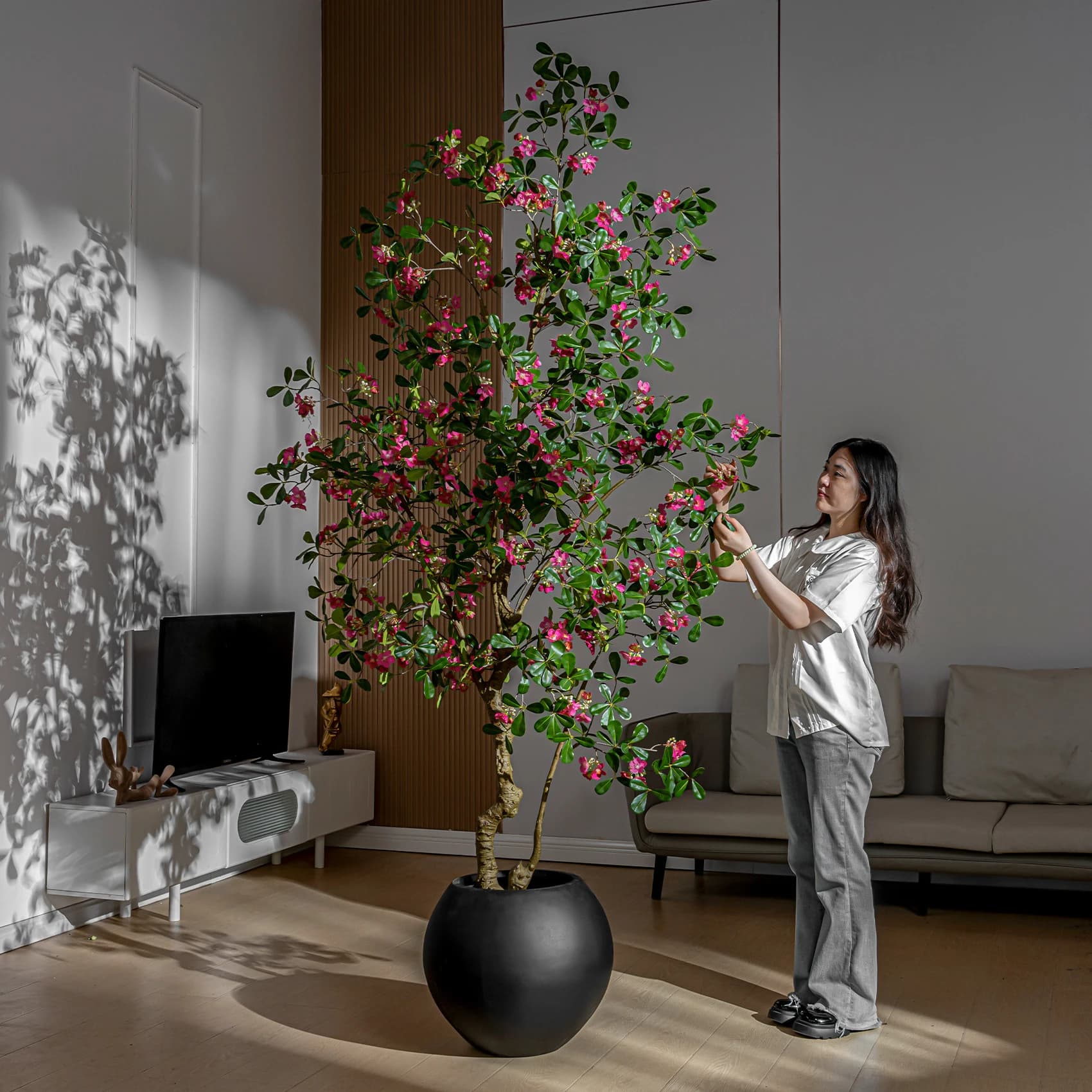 Albero di Banyan Artificiale Realistico, Albero della Fortuna Artificiale per Casa, Ufficio, Matrimoni, Pianta Decorativa da Interni - Fornitore