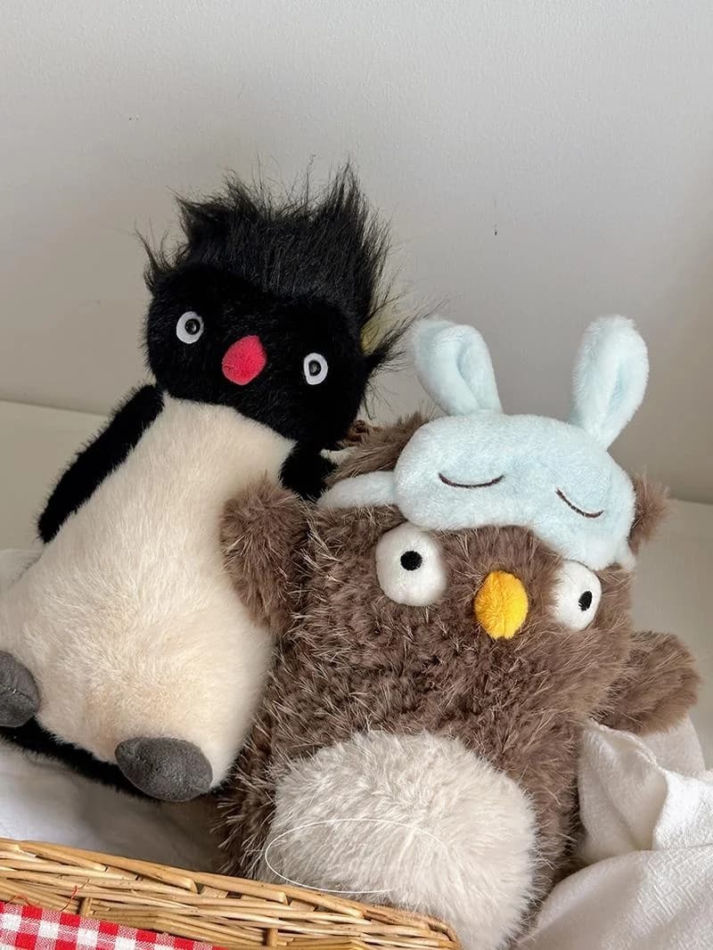 Nordic INS Super Cute Penguin Eye Mask Owl Plush Toy Cute Doll Children's Room Gift Stuffed Animal Toy for Kids And Adults