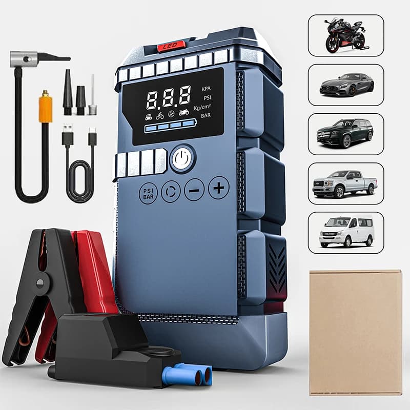 Power Bank 5000A Avviatore d'Emergenza Portatile, Caricabatterie per Auto 12V, Dispositivo di Avviamento Automatico, Starter di Emergenza per Batteria Auto