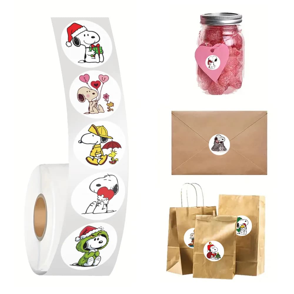 500 Adesivi Snoopy per Valigie, Quaderni, Tazze, iPad, Laptop, Scooter, Decorazioni Kawaii, Regali di Compleanno per Bambini