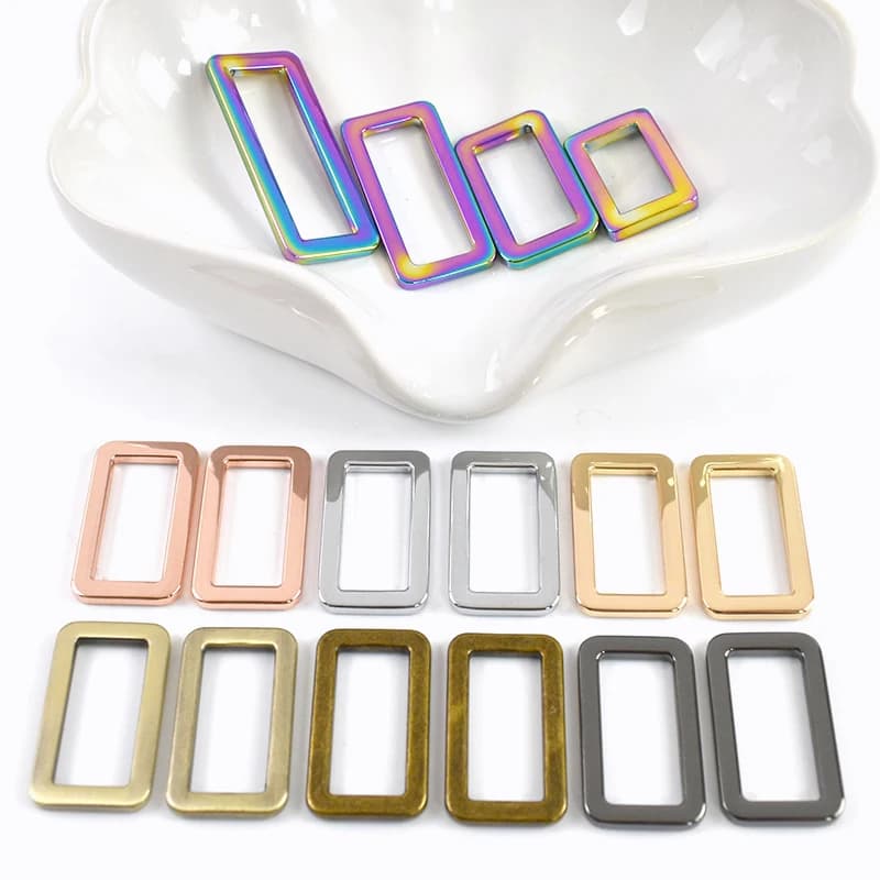 10/50/100 Pezzi Fibbie Quadrate 20-50mm, Ganci per Cinghie Borse, Fibbie Metalliche per Cinture, Chiusure, Anelli Regolabili per Cinghie, Accessori Fai da Te per Borse