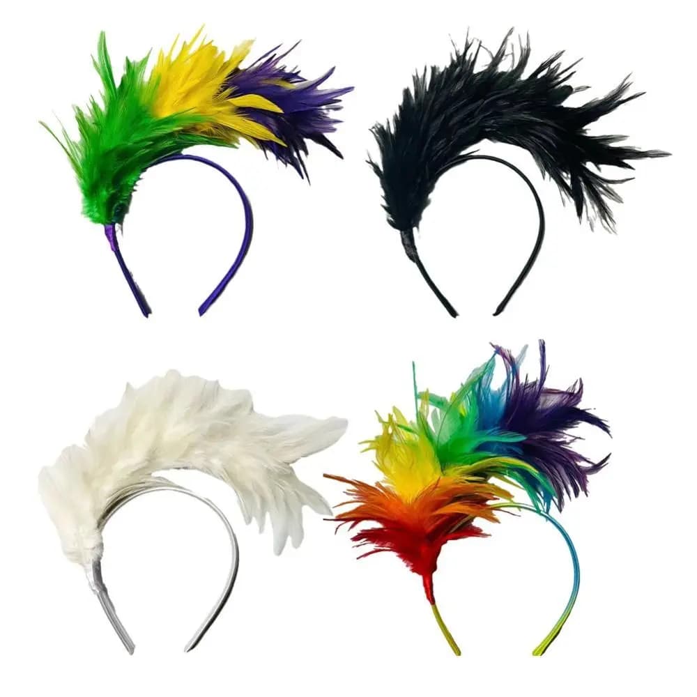 Fashion Carnival Party Feather Hair Hoop Pretty Colorful Headband Lightweight Hair Bands Festival