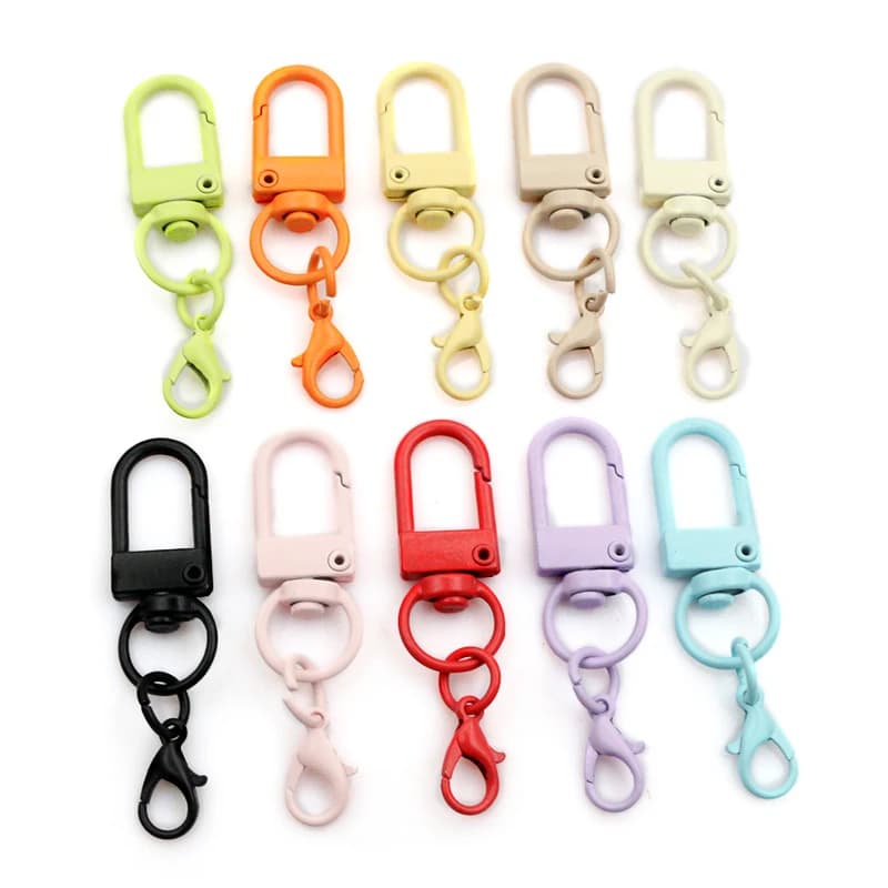 10pcs Mix Random Mosquito Mosque Hooks with Small Mosque Clamps for DIY Jewelry making keychain accessories with dog buckle
