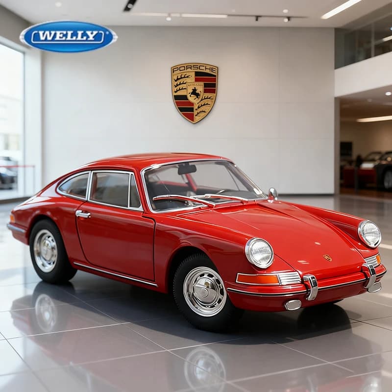 WELLY 1:24 Porsche 911 1964 Modello di auto in lega Fonde sotto pressione e veicoli giocattolo Modello di auto Modello in scala in miniatura Auto giocattolo per bambini