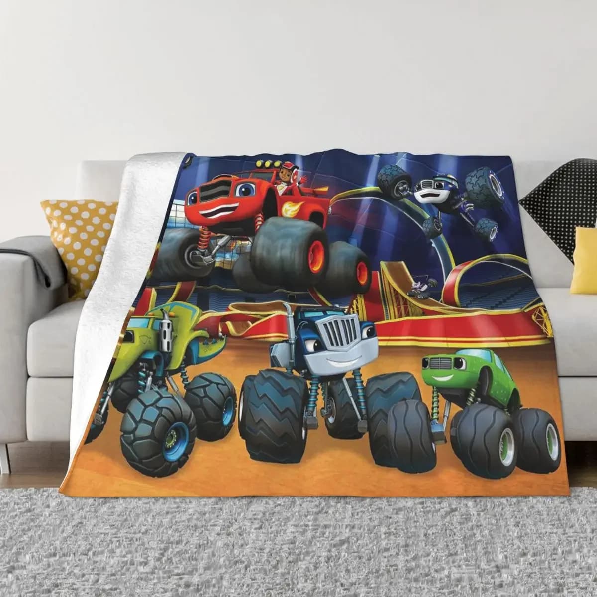 Blaze And The Monster Machines Cartoon coperta flanella aria condizionata Racing coperte calde per divano auto peluche trapunta sottile