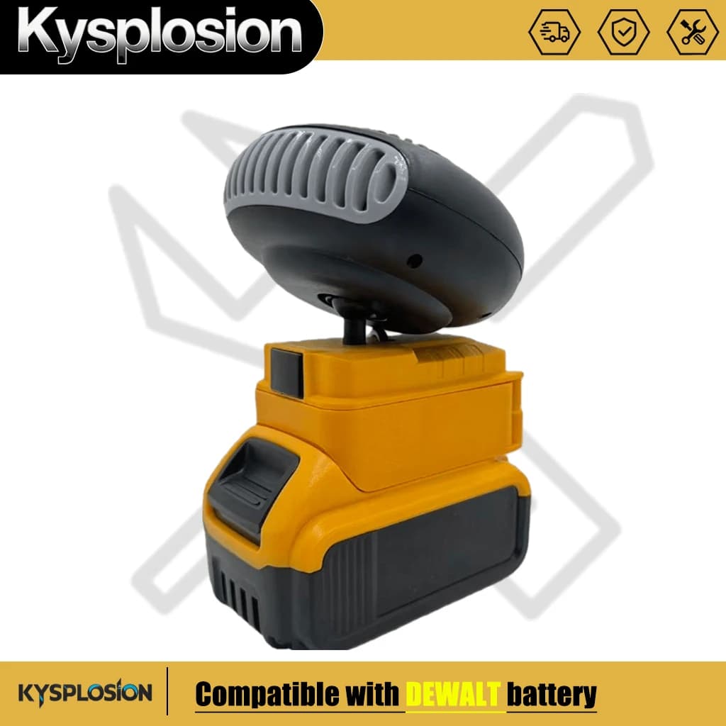 Electric Heater Fan 18V Battery Powered Space Heater 170W Versatile Quiet Portable for Workshop For dewalt 20v battery