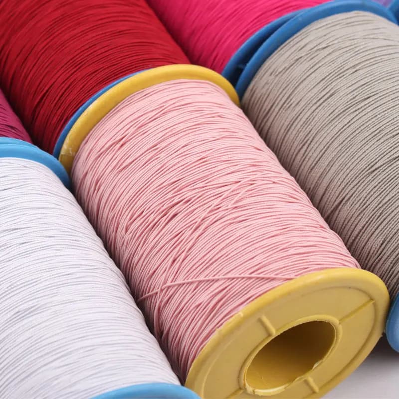 Elastic wire with 0.5 mm core, extremely fine round elastic cord, bottom thread for sewing, elastic, elastic belt, large roll, black white