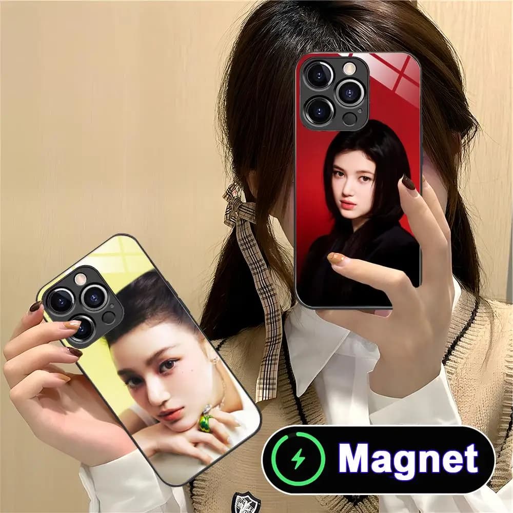 Cover per iPhone KPOP Danielle Marsh in vetro magnetico per modelli 17, 16, 15, 14, 13, 12, 11 Air, Pro, Max, Plus, Mini