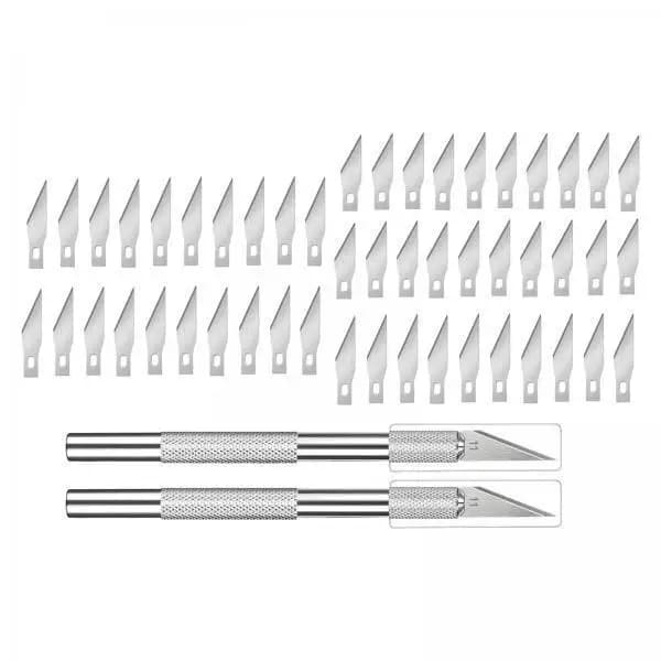 Set di Coltelli per Artigianato con Manico in Alluminio, Lame per Hobby, Kit per Intaglio del Legno, Utensili per Lavorazione del Legno
