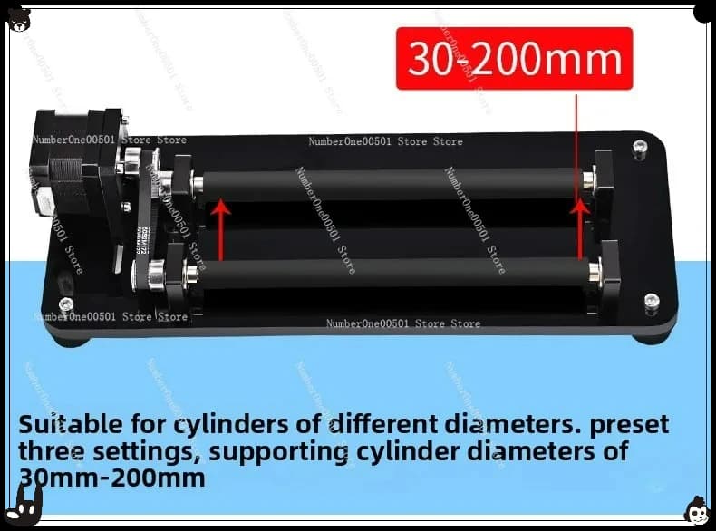 Rotating roller platform for engraving machine, laser engraving machine accessories, thermos incision in cylindrical can