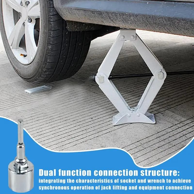 Adattatore per trapano per cric per rimorchio Adattatore per trapano per martinetto per auto Attacco per chiave Presa di livellamento Accessori per fiume da viaggio a pavimento