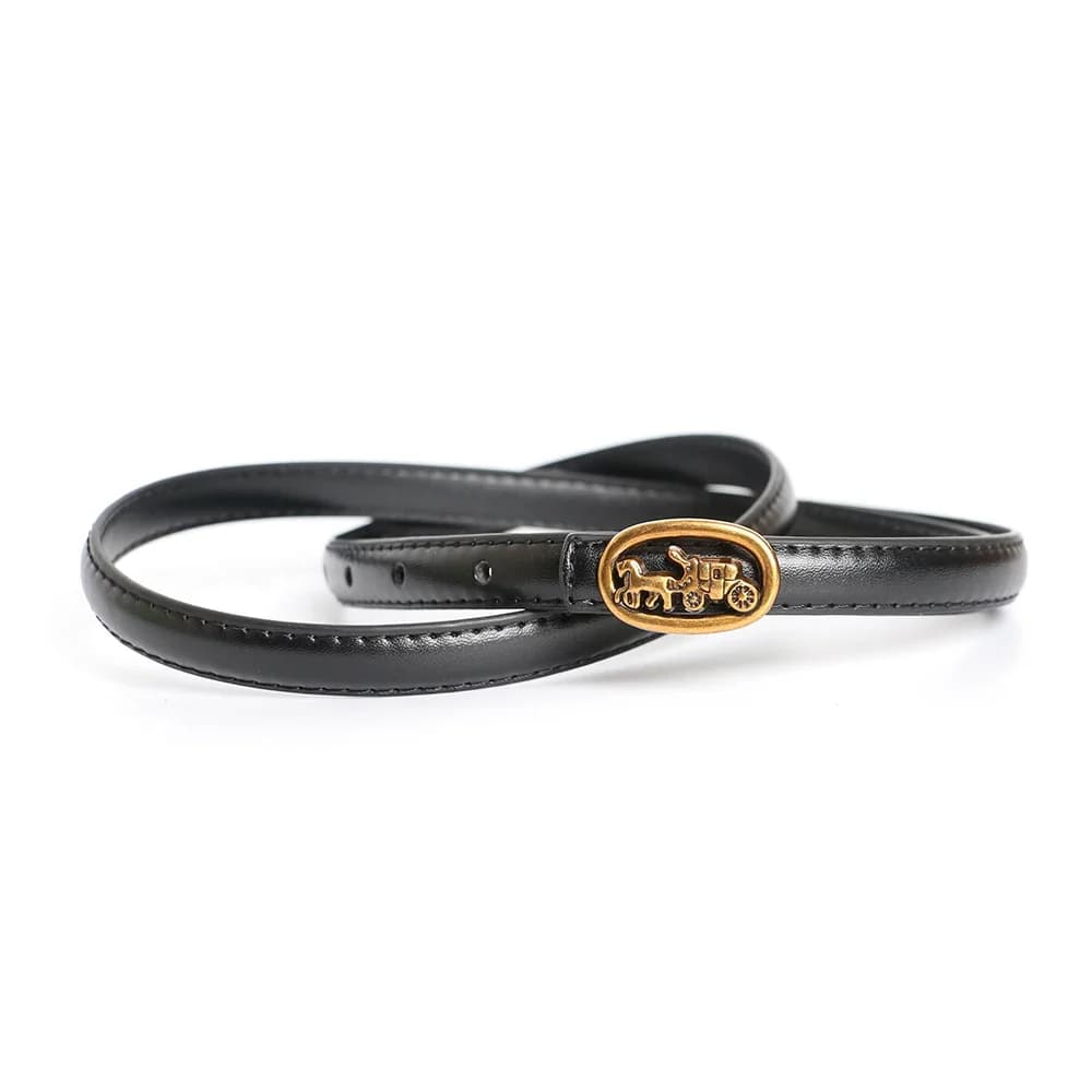 Cinturino per abito in vera pelle da donna con fibbia ad ardiglione da donna di marca di lusso di moda stretta da 1,3 cm per cinturino in jeans