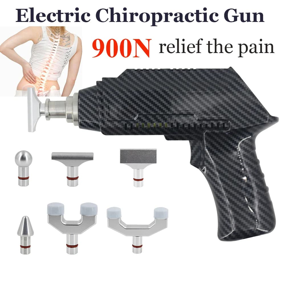 900N Chiropractic Adjustment Tool, Adjustable Electric Massage Gun for Vertebral Column Correction and Body Relaxation, Portable Massage