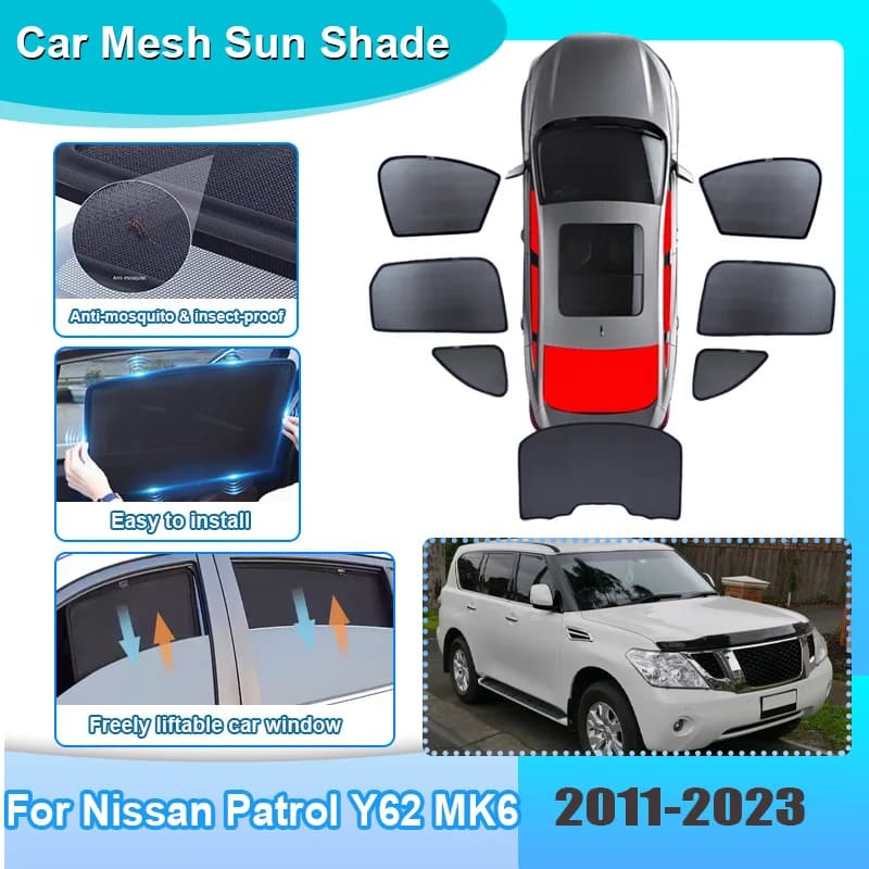 Parasole per Finestrini Auto per Nissan Patrol Y62 MK6 2011-2023, Tenda Parasole Anti-UV e Isolante Termico, Accessori Auto