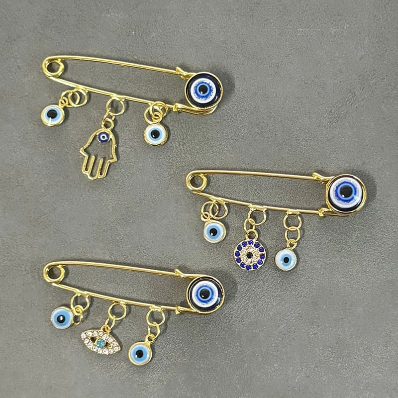Spilla Lucky Eye- Spilla con palmo cavo- Spilla con malocchio-Fibbia per sciarpa da donna - Spilla musulmana