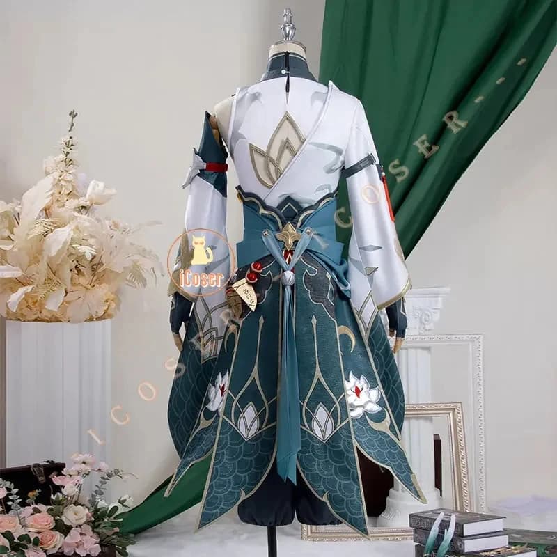 Nuovo Costume Cosplay Dan Heng Imbibitor Lunae di Honkai Star Rail con Parrucca, Uniforme, Copricapo e Orecchini Astrali