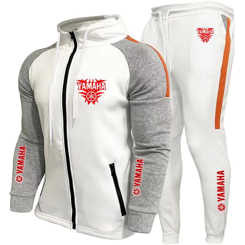 Tuta da Corsa YAMAHA per Uomo, Giacca con Cappuccio Oversize ad Asciugatura Rapida, Pantaloni da Allenamento, Set Due Pezzi