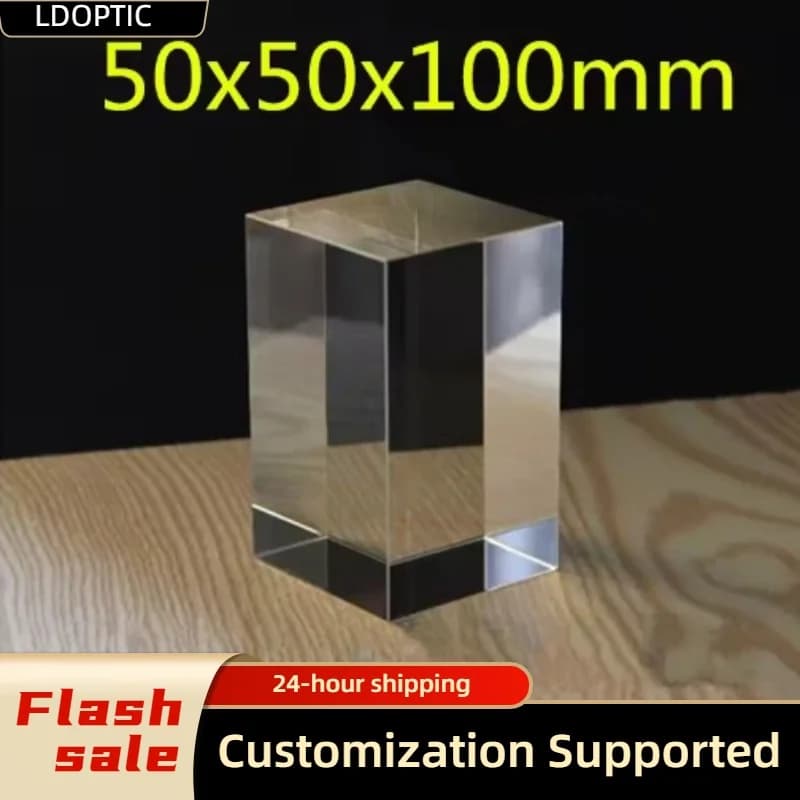 Blocco di Cristallo K9 50x50x100mm, Cubo Trasparente Incidibile, Fermacarte in Vetro per Incisione Laser, Fai-da-Te, Decorazione Casa e Scrivania