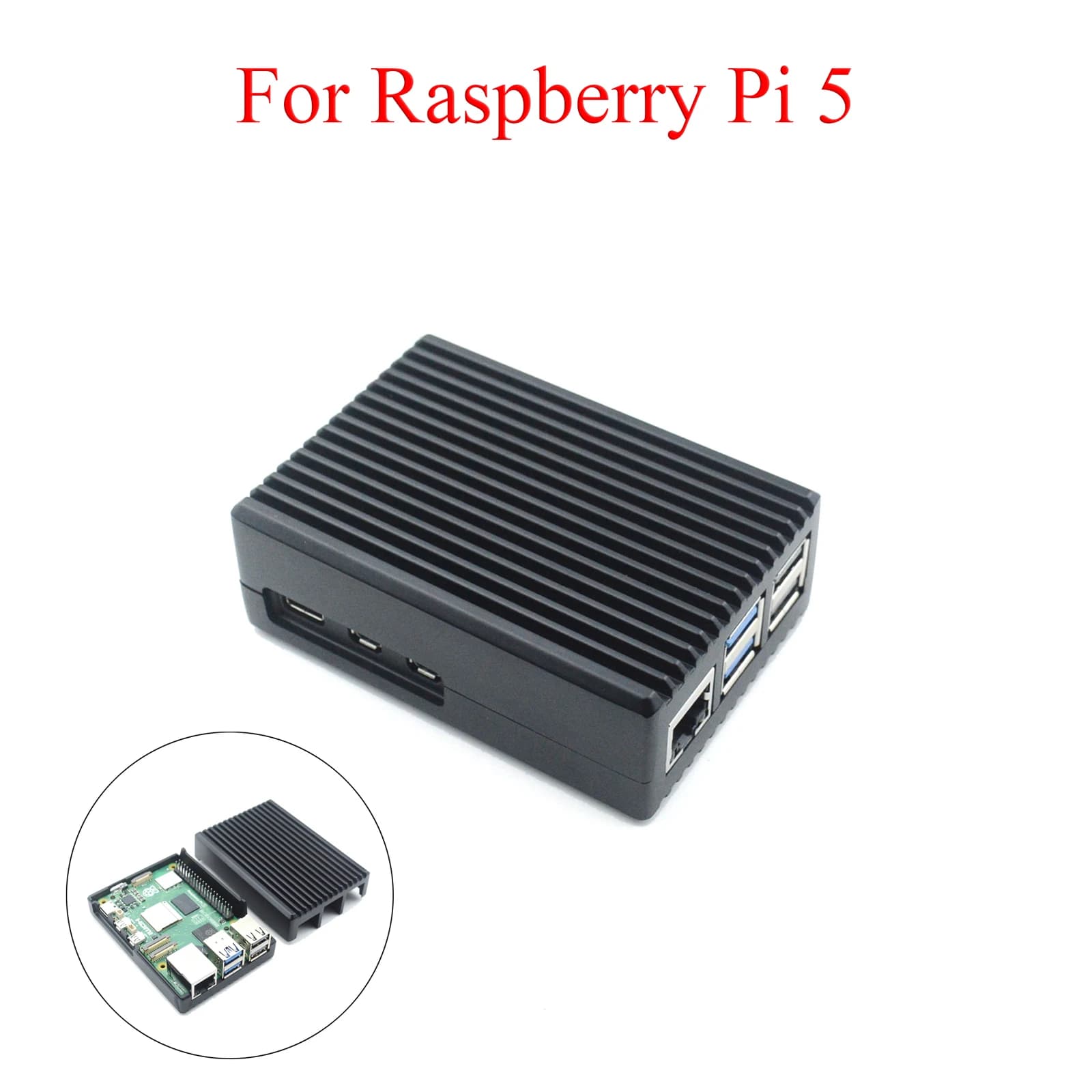 Custodia in Lega di Alluminio per Raspberry Pi 5 con Dissipatore di Calore e Interruttore di Accensione