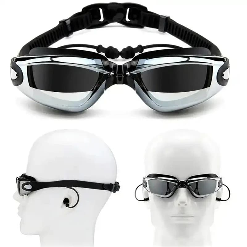 Professional swimming glasses for myopia for adults earplugs for outdoor swimming glasses for men women waterproof optical glasses