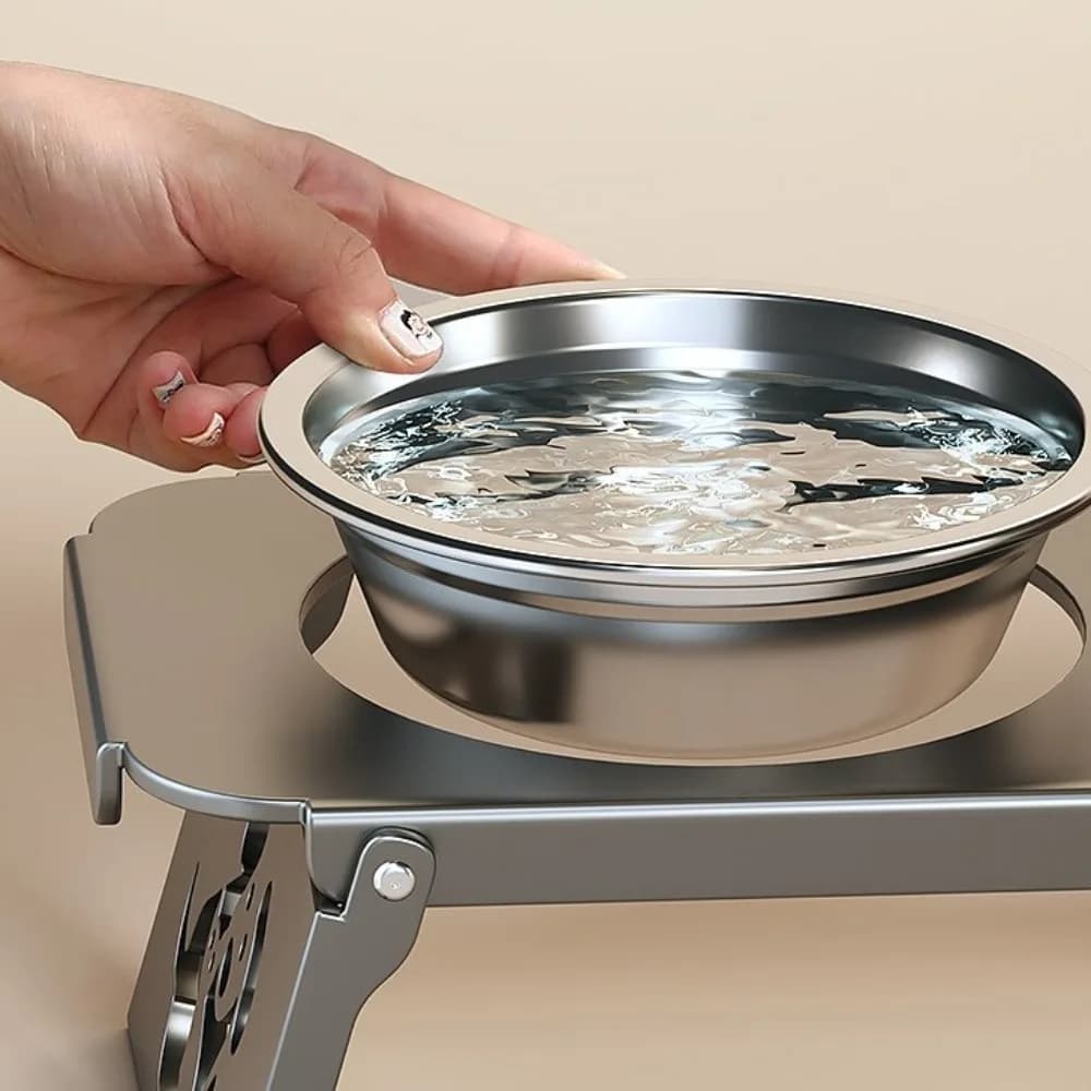 Dog Bowl Foldable Raised Pet Feeder Non-slip Anti-flip Elevated Cat Bowl Removable Water Food Bowl Pet Feeder Stand Dog Feeding