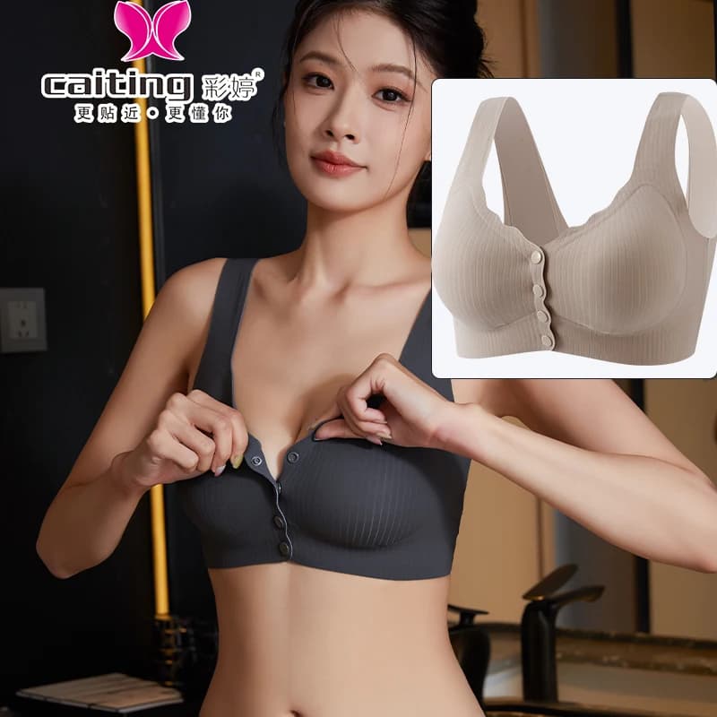 CAITITNG Reggiseno per allattamento da donna con fibbia frontale Intimo premaman in cotone morbido e confortevole Lingerie per allattamento al seno