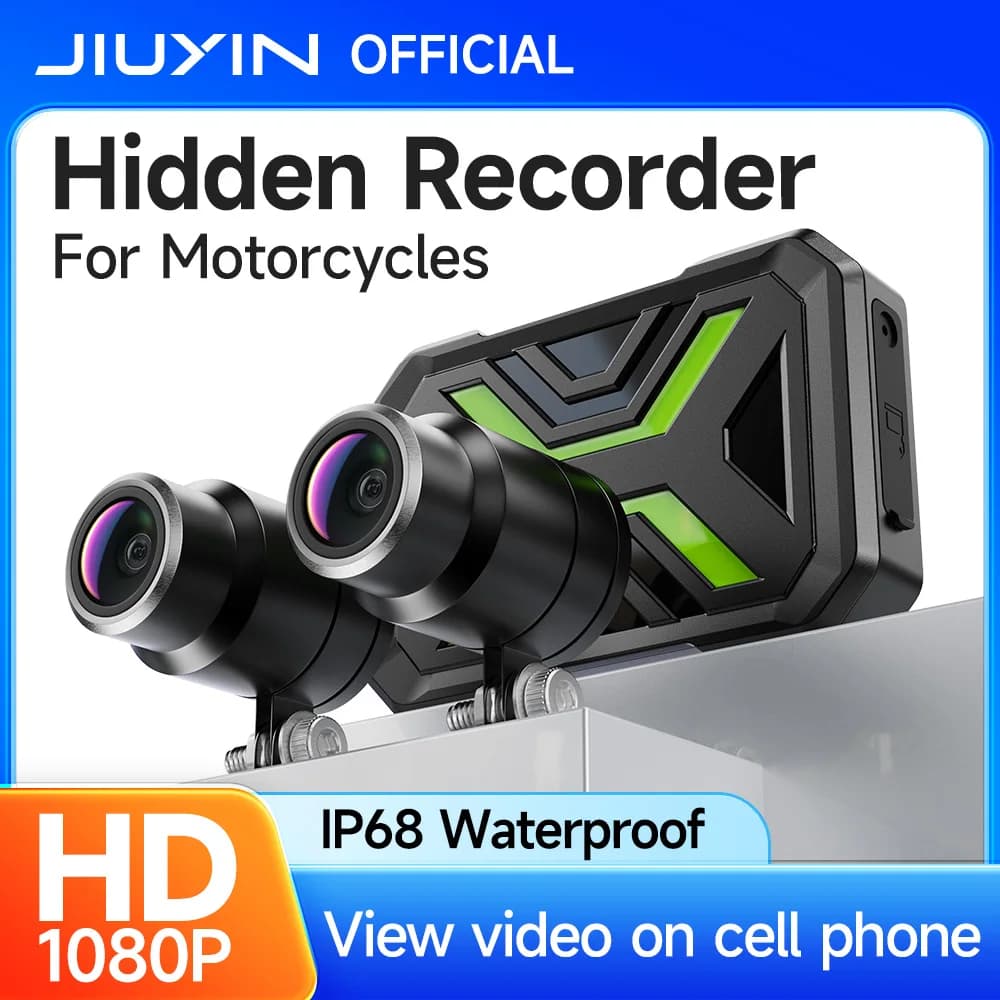 JIUYIN Moto DVR Dual 1080P WiFi Anteriore e Posteriore Videocamera Impermeabile Registratore Moto Dash Cam Moto Scatola Nera