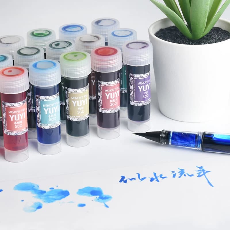 24 colori 5ml inchiostro per penna stilografica inchiostro sfumato colorato a base di carbonio per penna a immersione materiale scolastico d'arte sicuro non tossico cancelleria