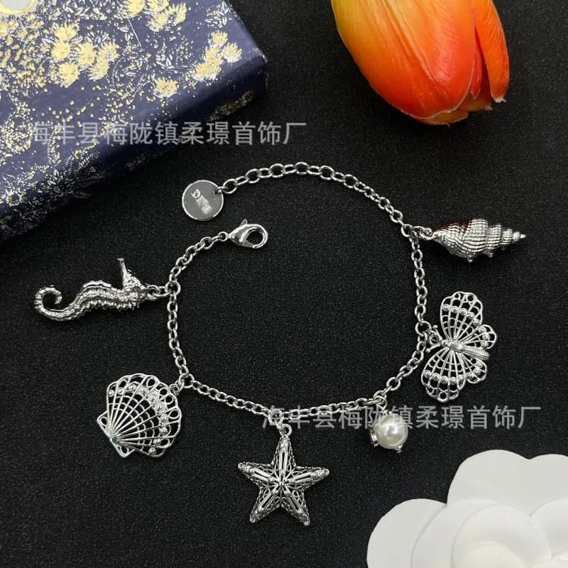 Bracciale Dijia Nuovo stile oceano Perla Stella marina Collana con ciondolo conchiglia Bracciale da donna alla moda esagerato