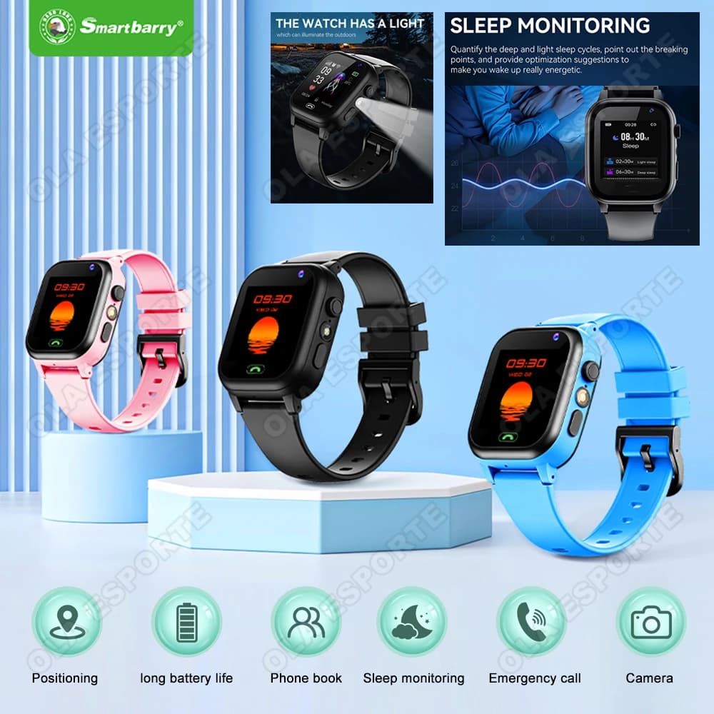 4G SIM Card Bambini Smartwatch LBS Posizionamento GPS + Localizzazione WiFi Chiamate Smart Watch Ricarica USB Orologi sportivi per bambini 2026