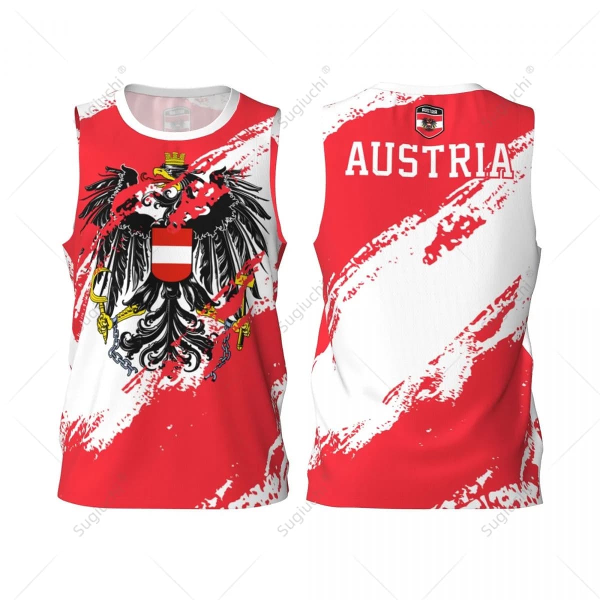 Men Basketball Sports Austria Flag Running Fitness Multifunction Jersey Sleeveless shirt Custom Name Nunber Exclusive