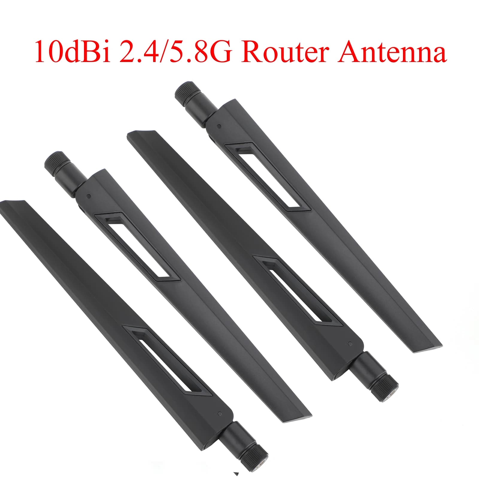 2/4/10PCS All Black 2.4G/5.8G10dBi Antenna WiFi dual-band SMA/RP-SMA Maschio 2400-5900Mhz Per Scheda di rete PC WLAN per Router ASUS