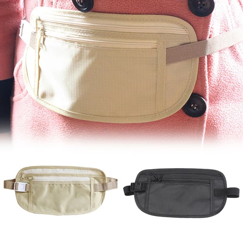 1 pezzo di marsupio invisibile da viaggio, marsupio per passaporto, borsa per soldi, borsa di sicurezza nascosta, borsa casual per uomo e donna.