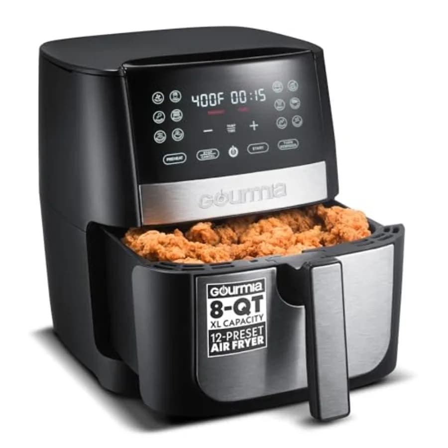 Friggitrice ad Aria Digitale da 8 Qt GAF826 XL Ccity con 12 Programmi Preimpostati One-Touch, Cestello Antiaderente Lavabile in Lavastoviglie, Cottura Senza Olio, Certificata ETL
