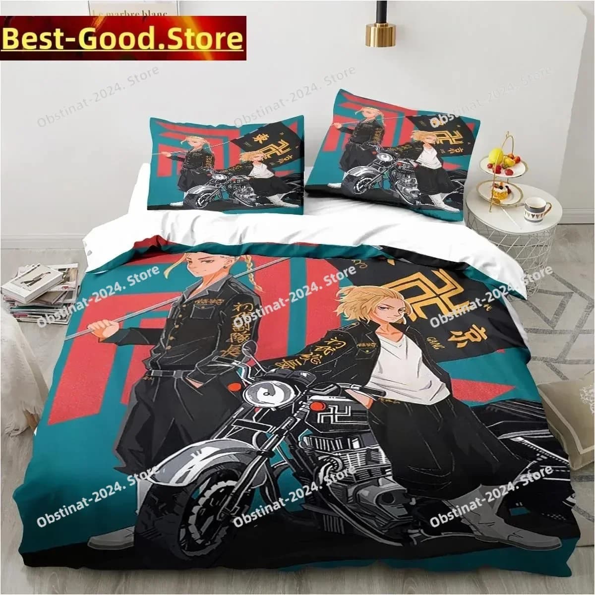 3D Anime Tokyo Revengers Ryuguuji Ken Sano Manjiro Copripiumino Set di biancheria da letto per cartoni animati Set da letto Trapunta Copripiumino Tessili per la casa