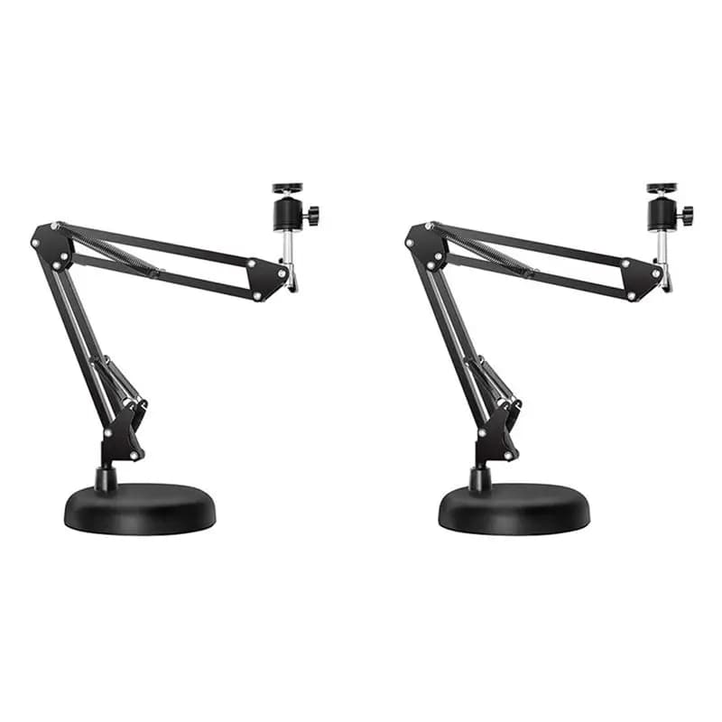 2X Webcam Stand For Desktop Suspension Boom Scissor Stand With Upgraded Round Base,For Logitech Webcam