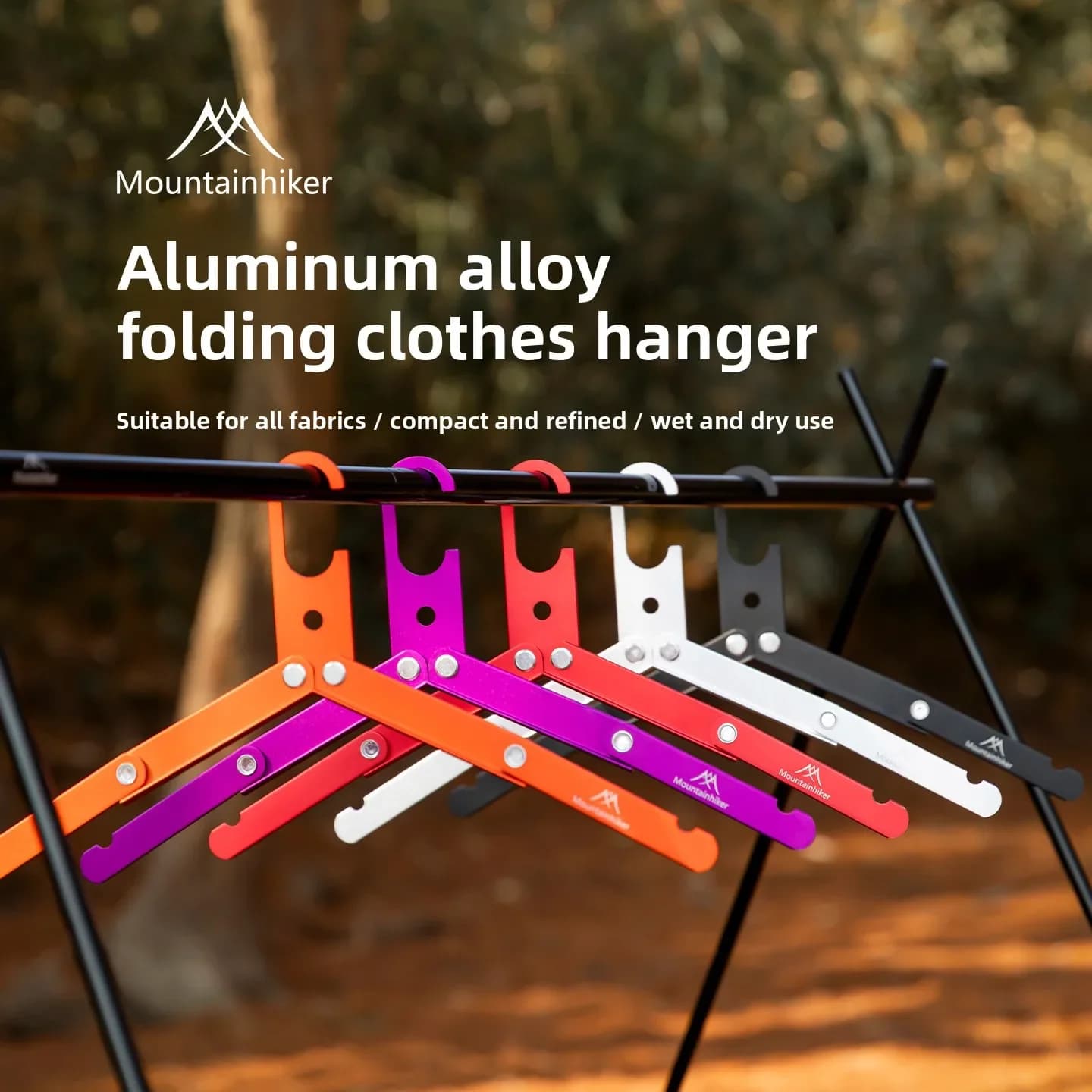 Mountainhiker Metal Foldable Clothes Hanger, Portable Stendibiancheria for Camping and Travel, in Aluminium Alloy