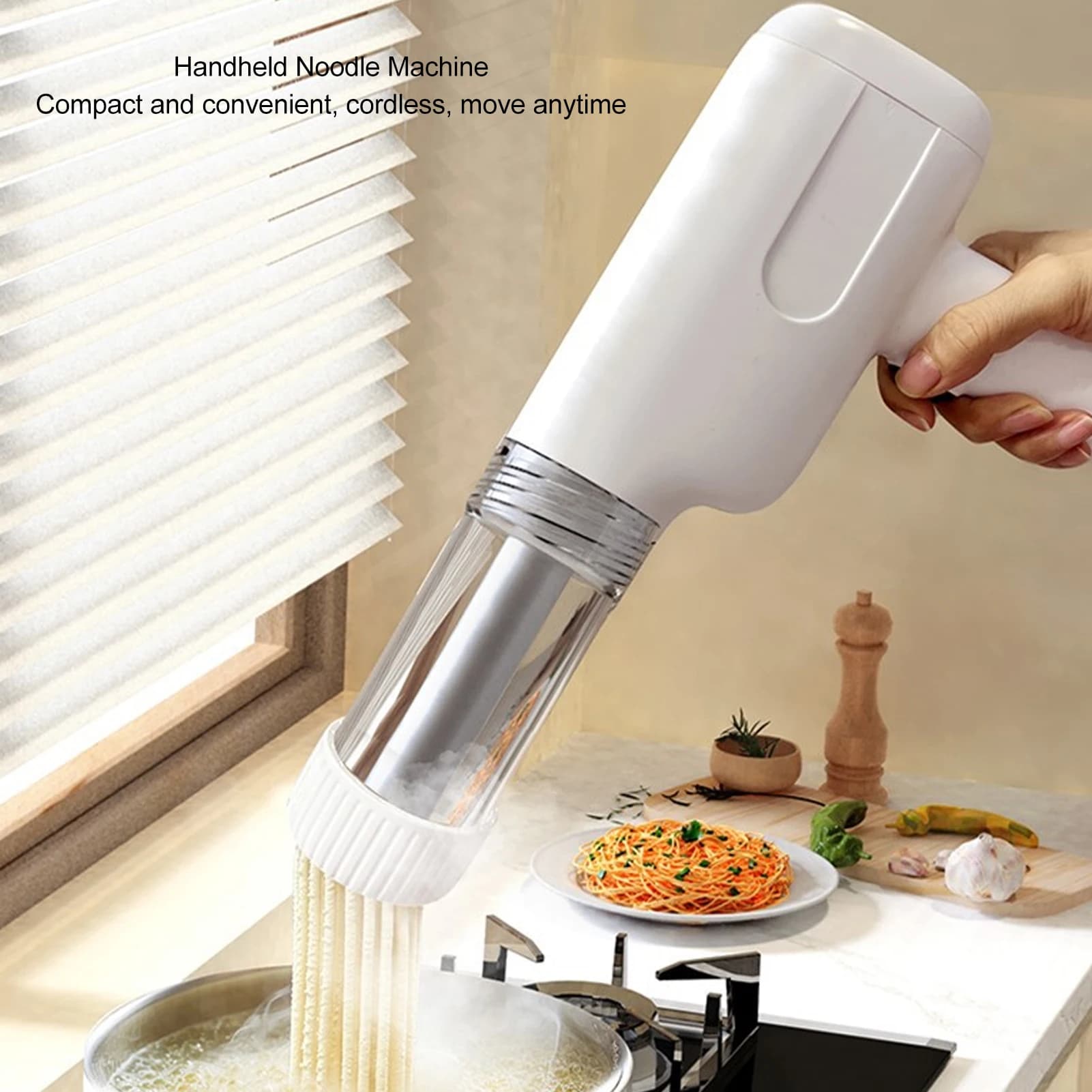 Macchina per pasta elettrica ad alta efficienza con pressa portatile per noodle con 6 stampi per la casa
