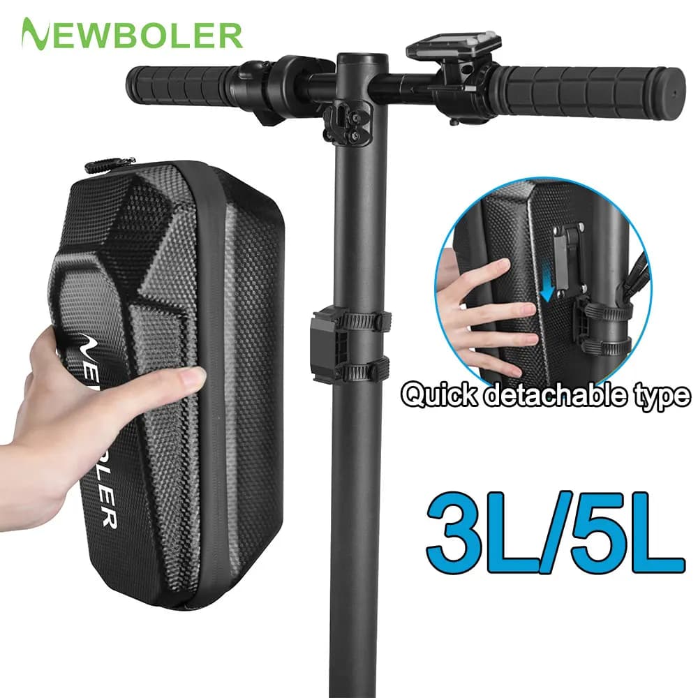 NEWBOLER Borsa anteriore per scooter elettrico Manubrio Resistente all'acqua Sgancio rapido 5L EVA Grande capacità universale per scooter Xiaomi