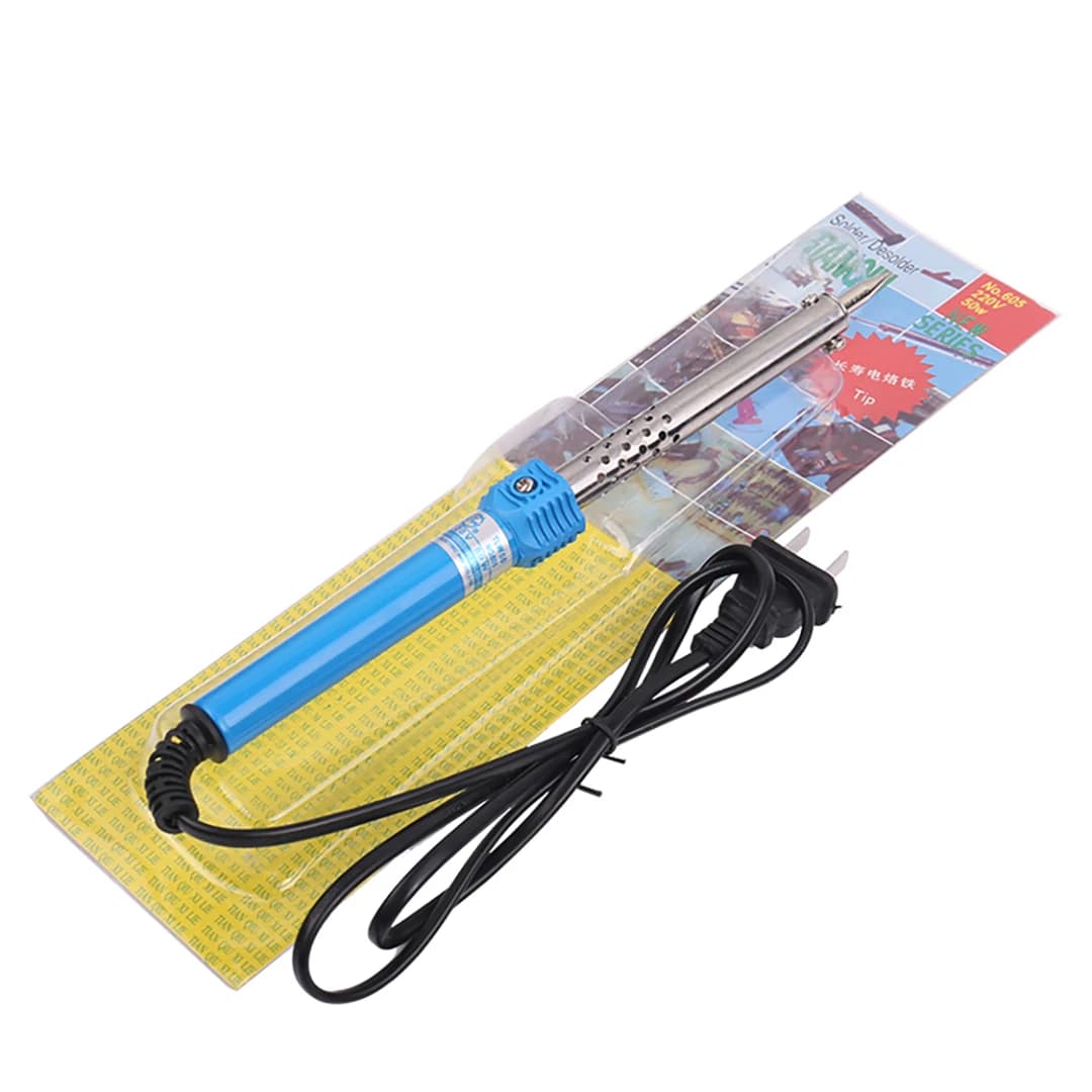 Saldatore elettrico autoriscaldante da 50W con connettore a spina, strumento per saldatura di cavi, pistola per saldatura di piccola potenza per manutenzione.