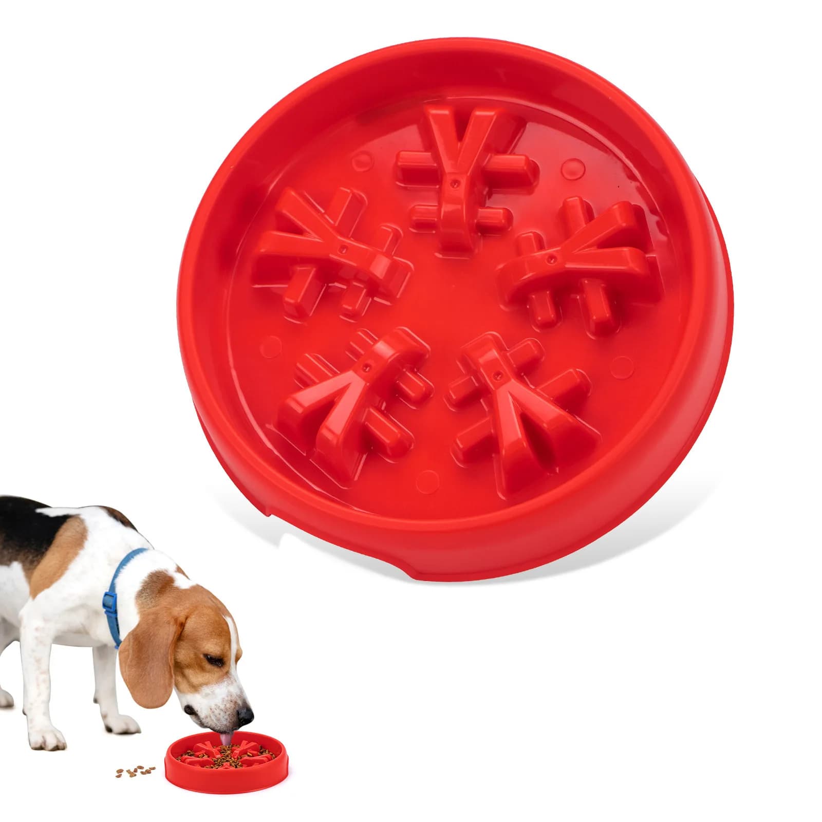 Ciotola per Cani Anti-Soffocamento, Piatto per Alimenti a Lenta Erogazione, Ciotola Antiscivolo Anti-Ribaltamento per un'Alimentazione Sana