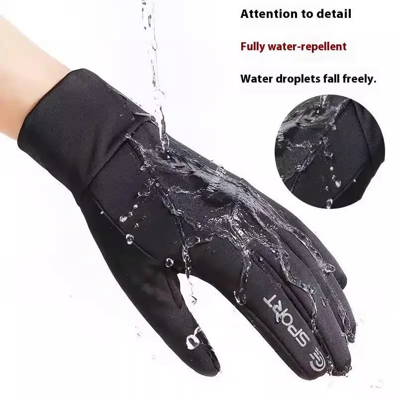 New Outdoor Cycling Gloves Autumn Winter Gym Fitness Sports Running Touch Screen Hot Gloves Non-slip Motorcycle Gloves Black