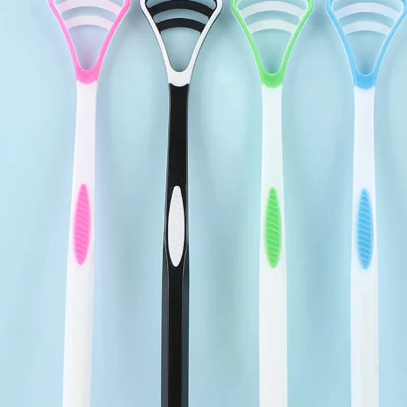 1 Pezzo Raschietto per Lingua a Doppio Uso, Spazzolino Riutilizzabile per Igiene Orale, Pulizia e Cura della Salute, Spazzolino per Denti, Rinfrescante per l'Alito
